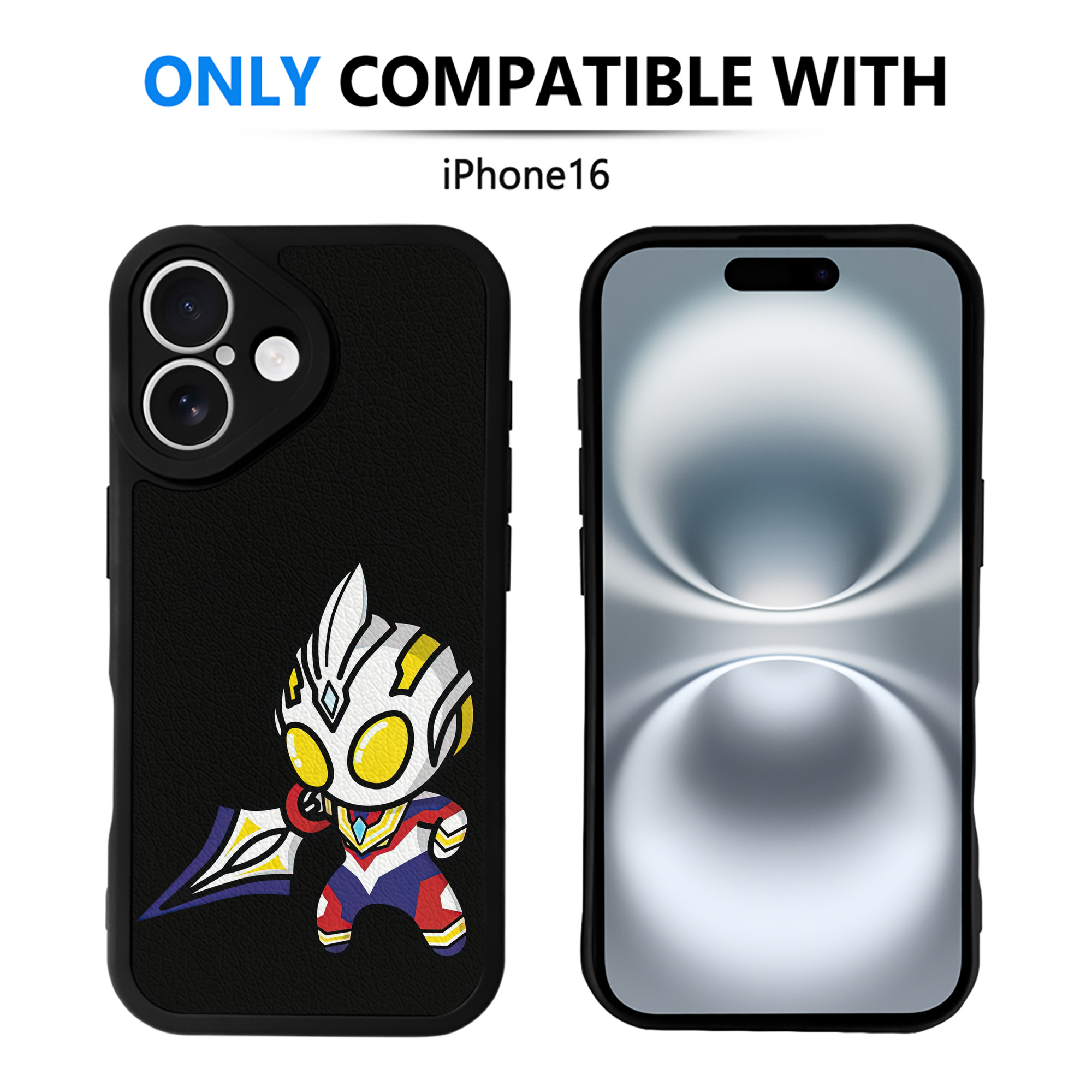 （画像用） ウルトラマン Ultraman 【iPhone 16シリーズ対応】シリコンスマホケース（レザー調） 材質：シリコン